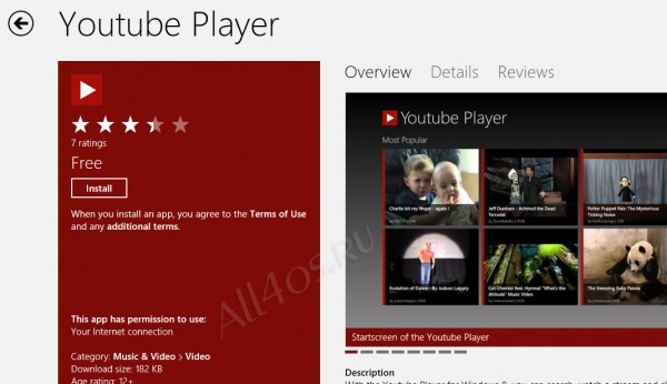   Youtube  Metro- Windows 8