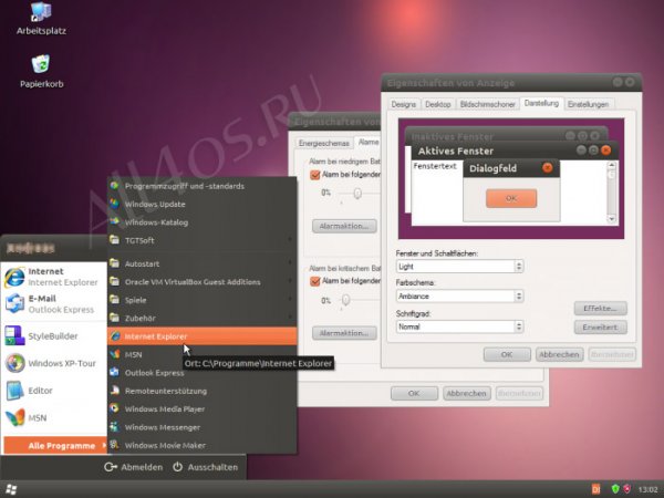 Ubuntu Light -     Linux  Windows XP