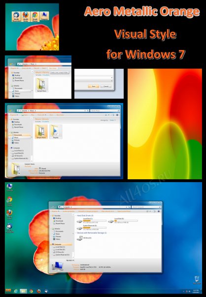 Aero Metallic Orange -       Windows 7