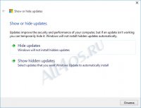 Show or hide updates      Windows 10