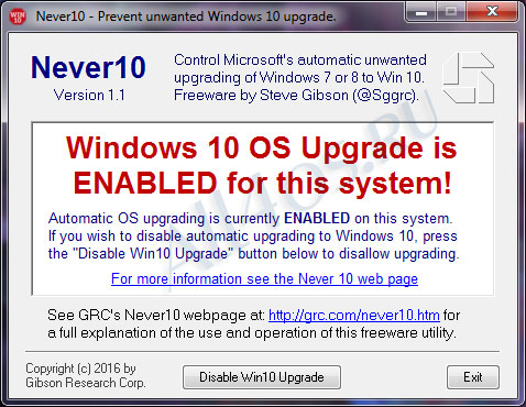 Never10      Windows 10