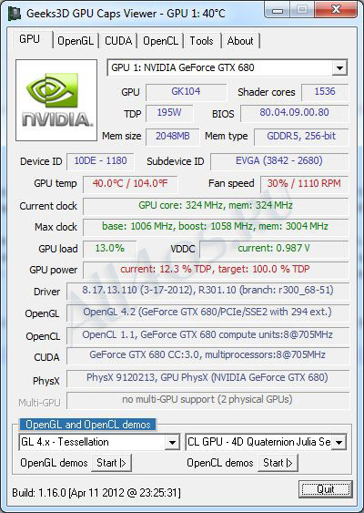 GPU Caps Viewer – программа для тестирования видеокарт