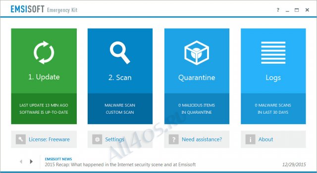 Emsisoft Emergency Kit – комплекс программ для борьбы с вирусами