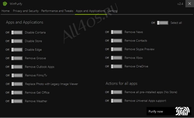 WinPurify     Windows 10