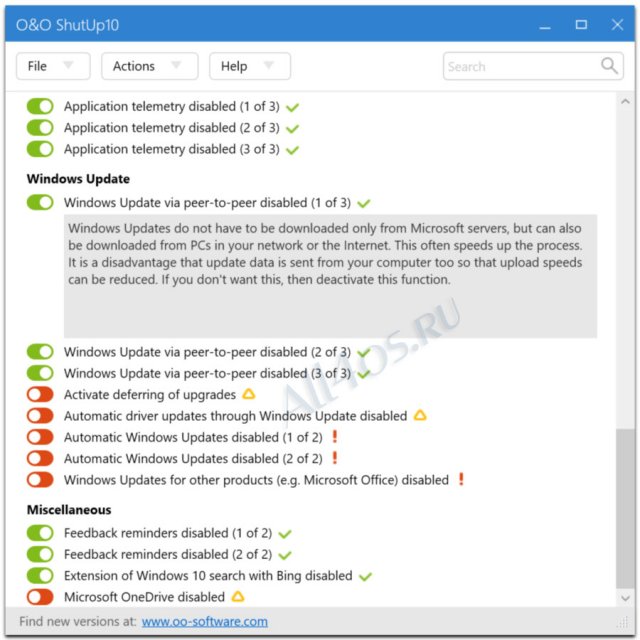 O&O ShutUp10      Windows 10
