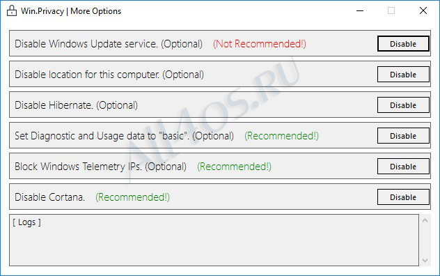 Win.Privacy      Windows 10