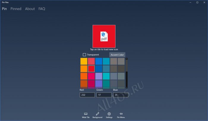 Pin Files          Windows 10