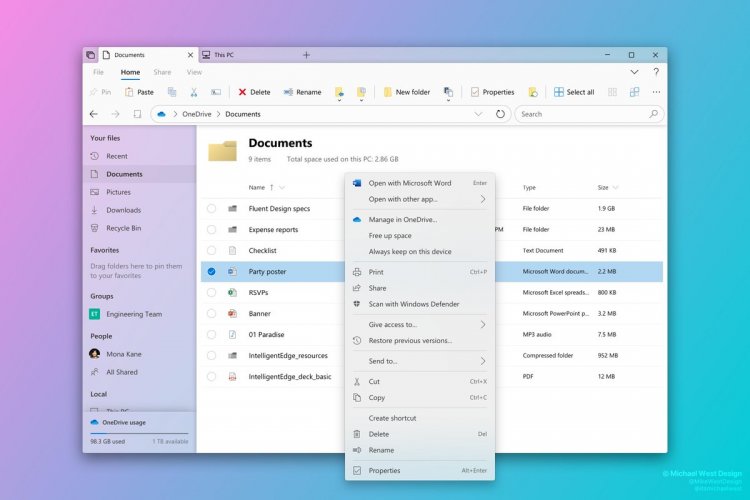 Microsoft представил новый дизайн Проводника 2019 - Fluent Design